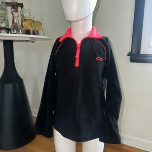 Champion Kids Black Hoodie with Pink Accents